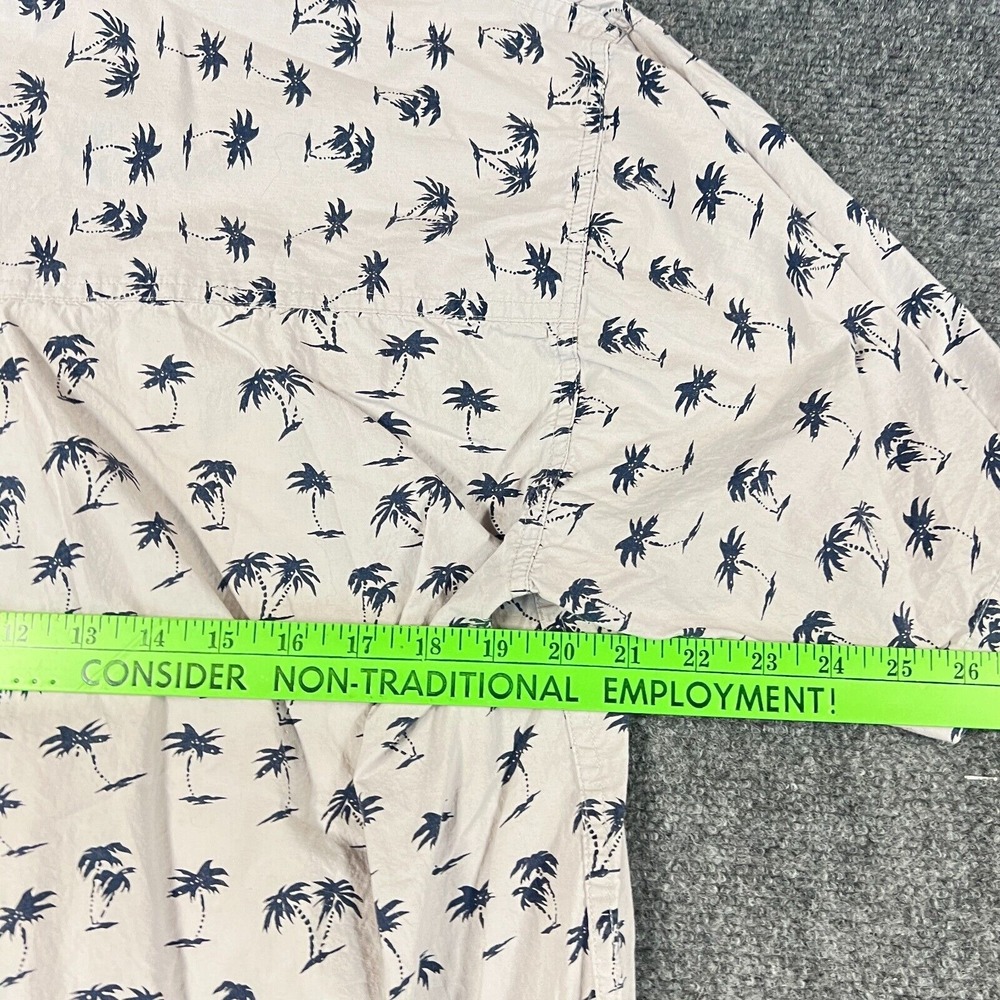 Ron John Shirt Mens Large Button Up Hawaiian Gray Short Sleeve Beach Travel EUC - Picture 5 of 6